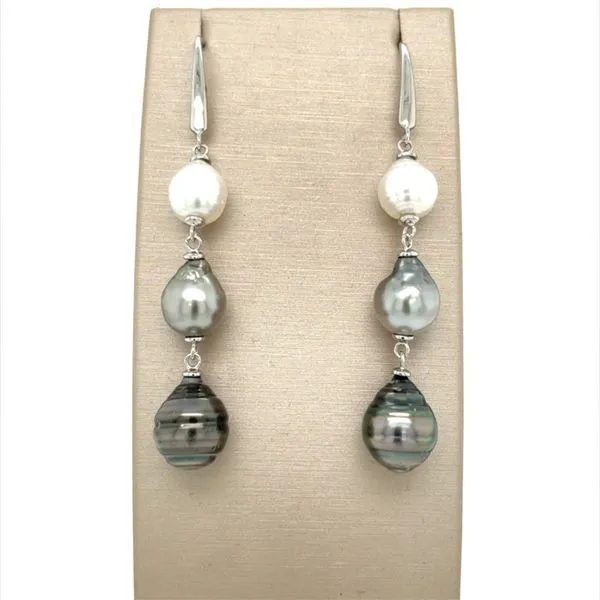 SS South Sea &Tahitian Pearl Drop Earrings Image 2 Franzetti Jewelers Austin, TX