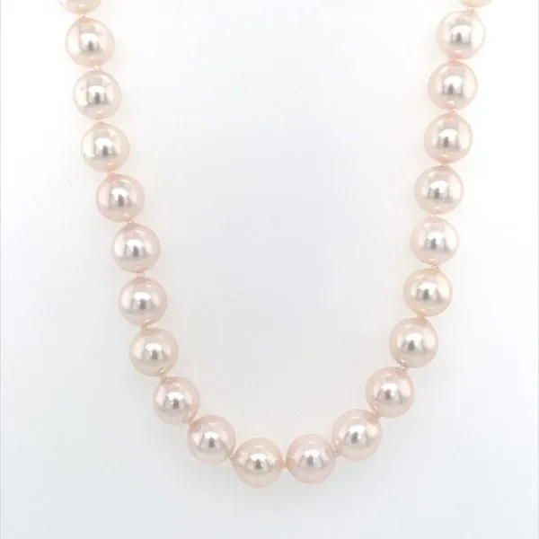 6.5 - 7 mm White Akoya Pearl Necklace with White Gold Clasp 18