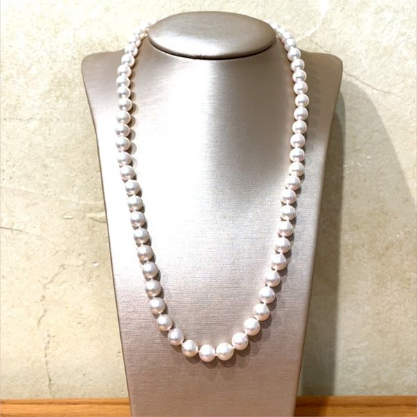 6.5 - 7 mm White Akoya Pearl Necklace with White Gold Clasp 18