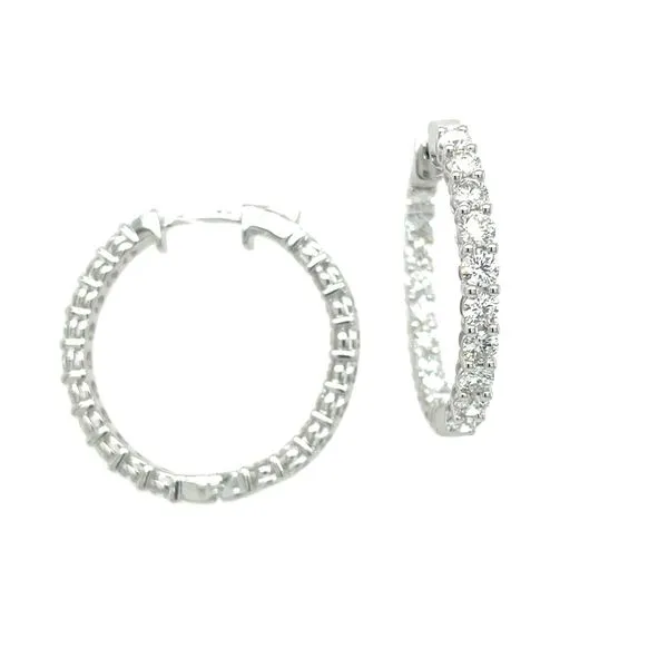 14KW Gold 27 mm Inside-Outside Lab Diamond Hoop Earrings 3 CTW Franzetti Jewelers Austin, TX