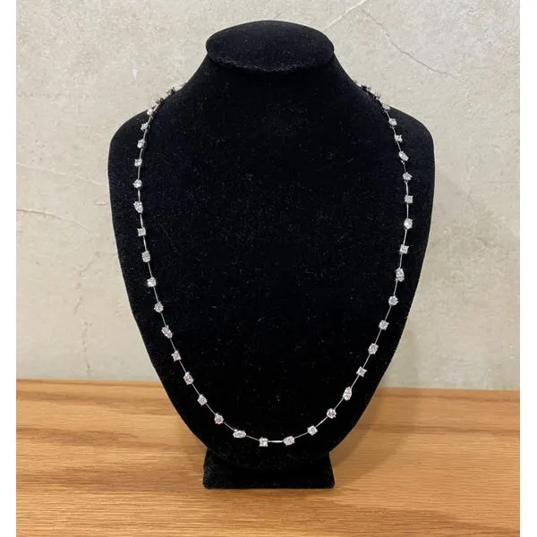 14KW Gold Fancy Shape Lab Diamond Wire Necklace 5.43 CTW - 18