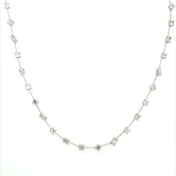 14KW Gold Fancy Shape Lab Diamond Wire Necklace 5.43 CTW - 18