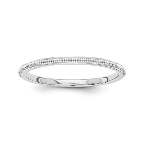 14K White Gold 1.5 mm Milgrain Textured Band Franzetti Jewelers Austin, TX