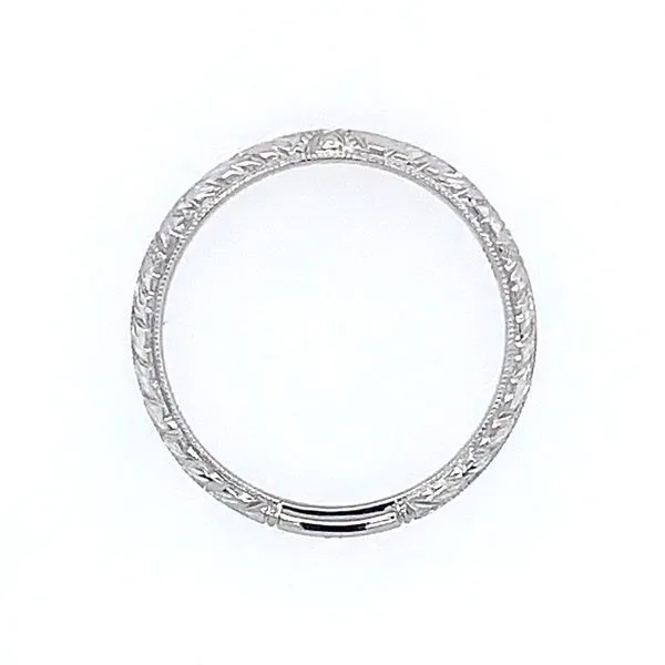 18KW Gold 2.2 mm Design-Engraved Milgrain Band Image 3 Franzetti Jewelers Austin, TX