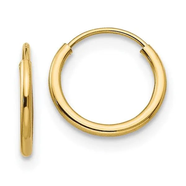14K Yellow Gold 10 MM Endless Hoop Earrings Franzetti Jewelers Austin, TX