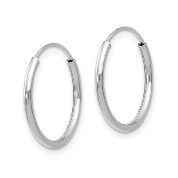 White gold continuous best sale hoop earrings