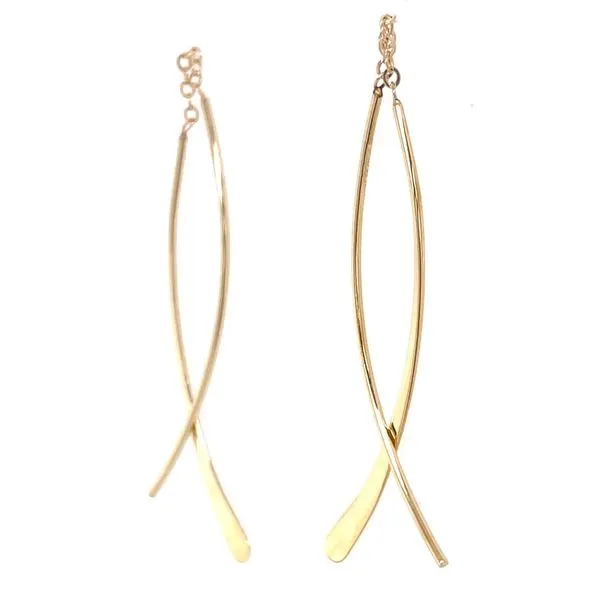 14KY Gold Small Double Wire Threader Earrings Image 3 Franzetti Jewelers Austin, TX