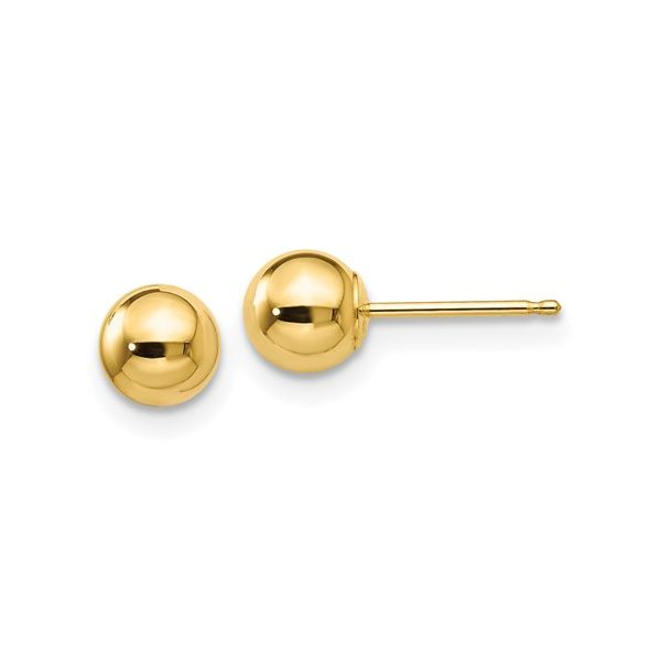 14KY Gold Polished 5 mm Ball Stud Earrings Franzetti Jewelers Austin, TX