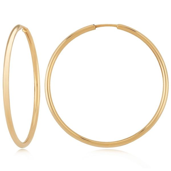 14KY Gold 30 mm Polished Endless Hoop Earrings Franzetti Jewelers Austin, TX
