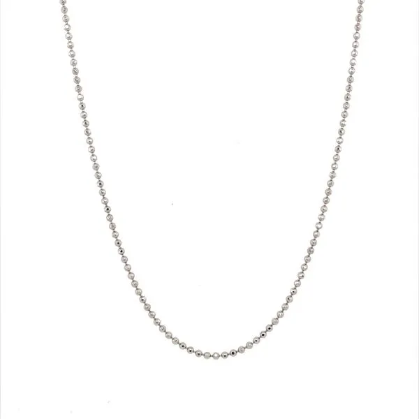14K White Gold 1.15 mm Sparkle Bead Chain 16