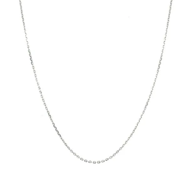 14K White Gold 0.8 mm D/C Cable Chain 16