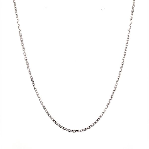 14K White Gold 1.15 mm D/C Cable Chain 16
