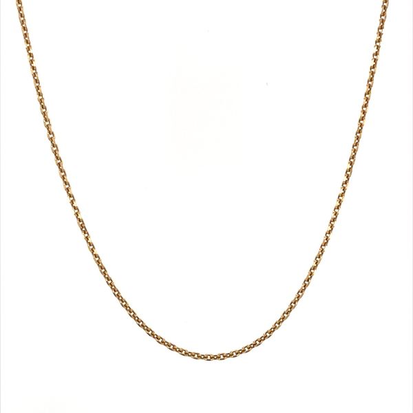 14K Yellow Gold 0.9 mm Diamond Cut Cable Chain 16