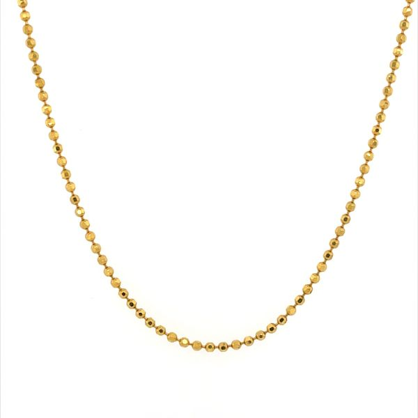 14K Yellow Gold 1.2 mm Sparkle Bead Chain 18