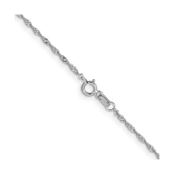 14K White Gold 1.1 mm Singapore Link Chain 16