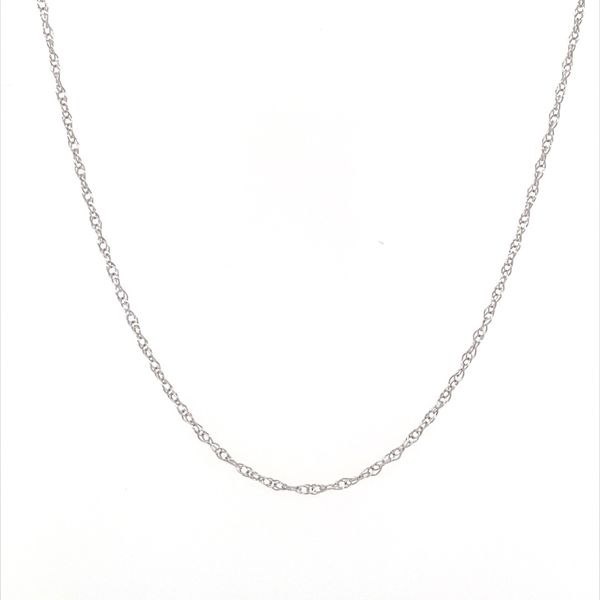 14K White Gold 0.6 mm Rope Chain 18