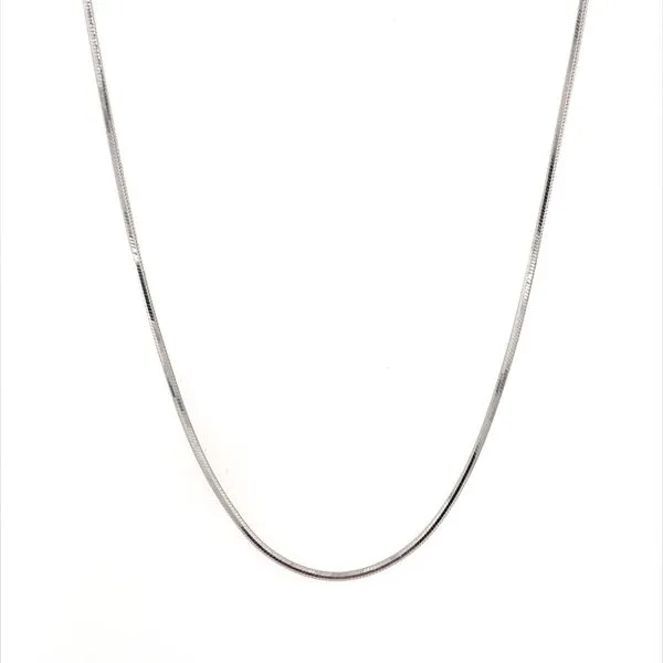 Estate: 14K White Gold 1 mm Octagonal Snake Chain - 18