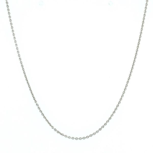 14K White Gold 0.9 mm Cable Chain 16