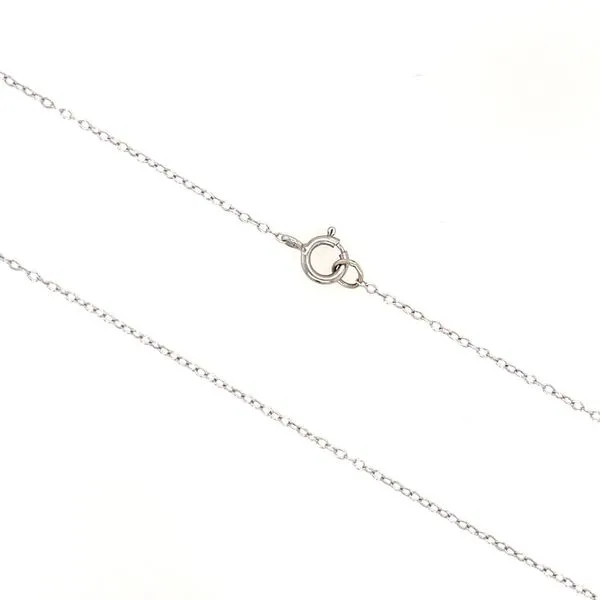 14K White Gold 1 mm Cable Chain 16