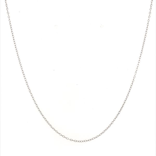 14K White Gold 1 mm Cable Chain 16