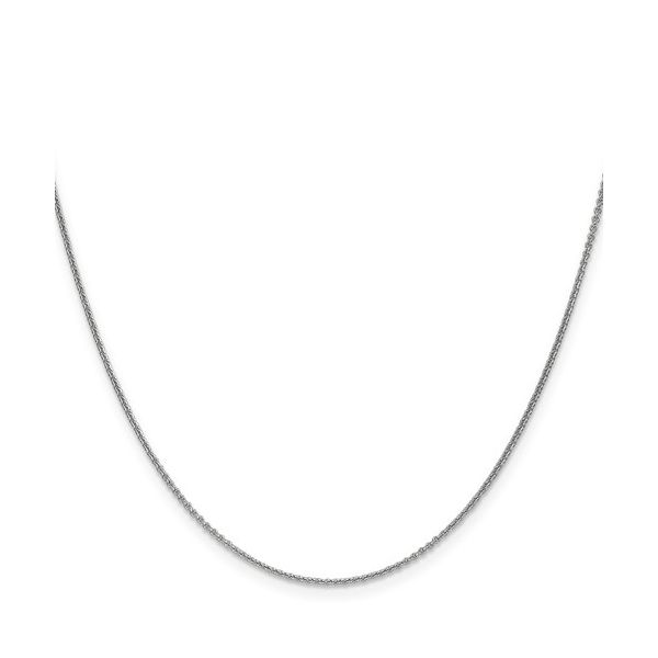 14K White Gold 1.1 mm Round Cable Chain 16