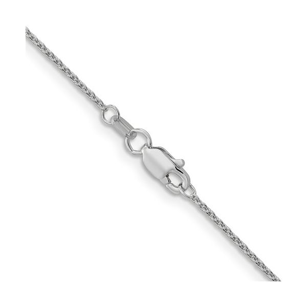 14K White Gold 1.1 mm Round Cable Chain 18