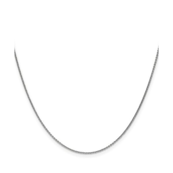 14K White Gold 1.1 mm Round Cable Chain 20