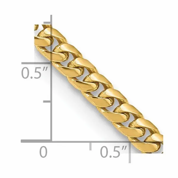 14K Yellow Gold 4.3 MM Solid Miami Cuban Chain 22