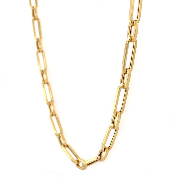 14K Yellow Gold 5 mm Paperclip Chain 18.5