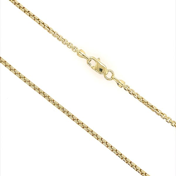 14K Yellow Gold 1.7 MM Rounded Box Chain 28