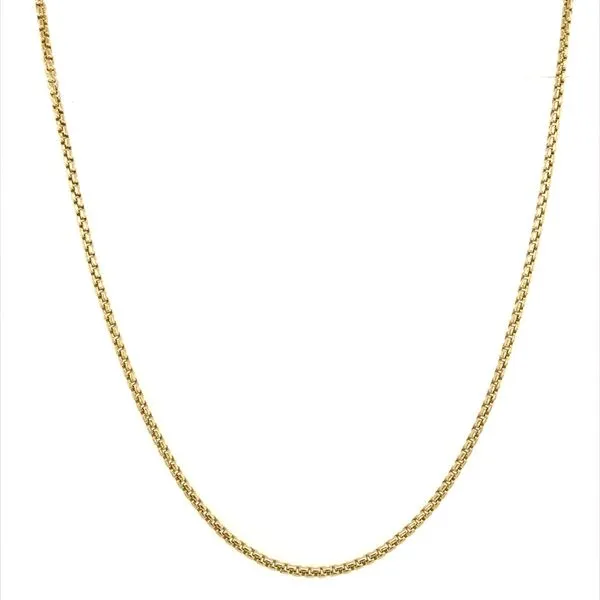 14K Yellow Gold 1.7 MM Rounded Box Chain 28