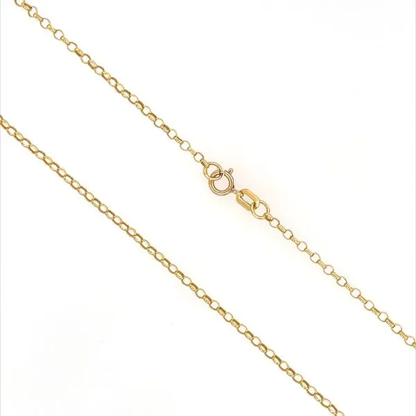 18K Yellow Gold 1.65 mm Hollow Rolo Chain 24