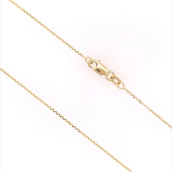 14KY Gold 0.8 mm Diamond-cut Open Cable Chain 18