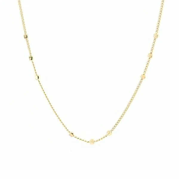 14K Yellow Gold 1.35 mm Triple Cube Saturn Chain 18