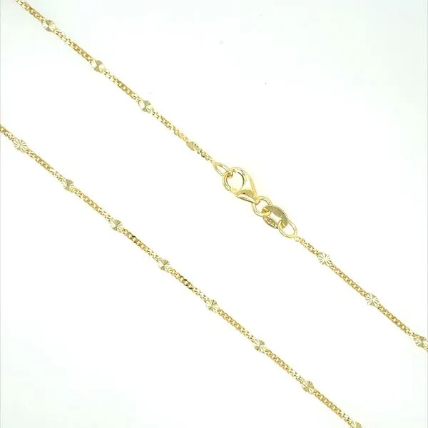 14K Yellow Gold 0.95 mm D-C Triple Oval Saturn Chain 16