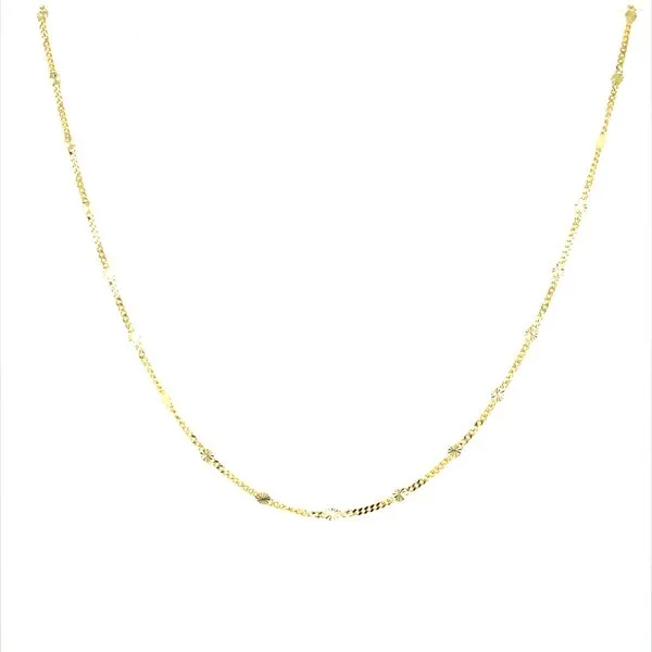 14K Yellow Gold 0.95 mm D-C Triple Oval Saturn Chain 16