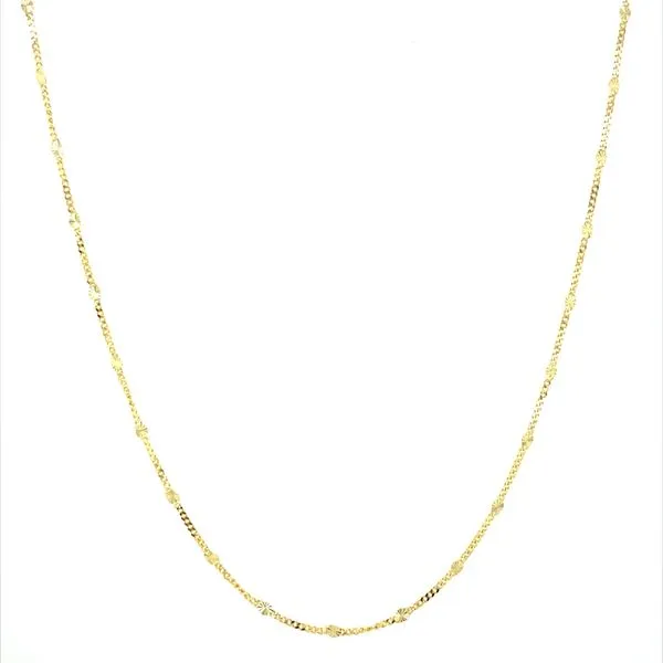 14K Yellow Gold 0.95 mm D-C Triple Oval Saturn Chain 18