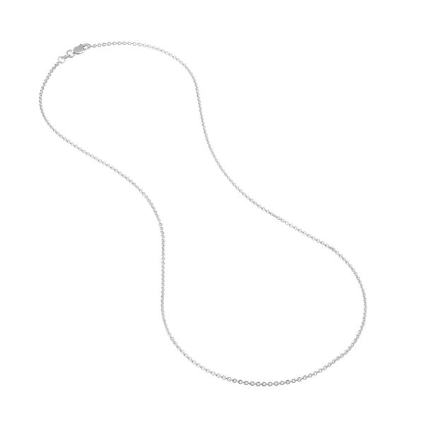 14K White Gold 1.5 mm Tight Cable Chain 18