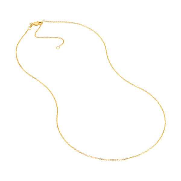 14KY Gold 1.05 mm Diamond Cut Cable Chain 16-18