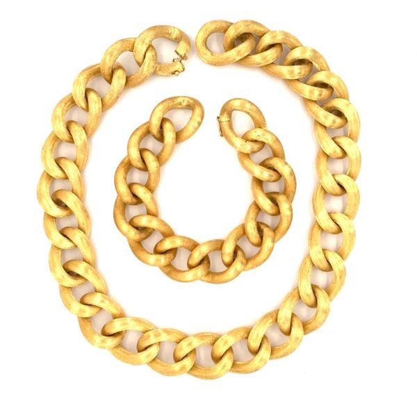 18K Yellow Gold Necklace & Bracelet Set Franzetti Jewelers Austin, TX