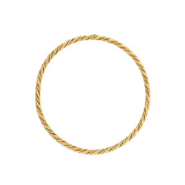 14K Yellow Gold 3 mm Twist Design Solid Bangle Bracelet Image 2 Franzetti Jewelers Austin, TX