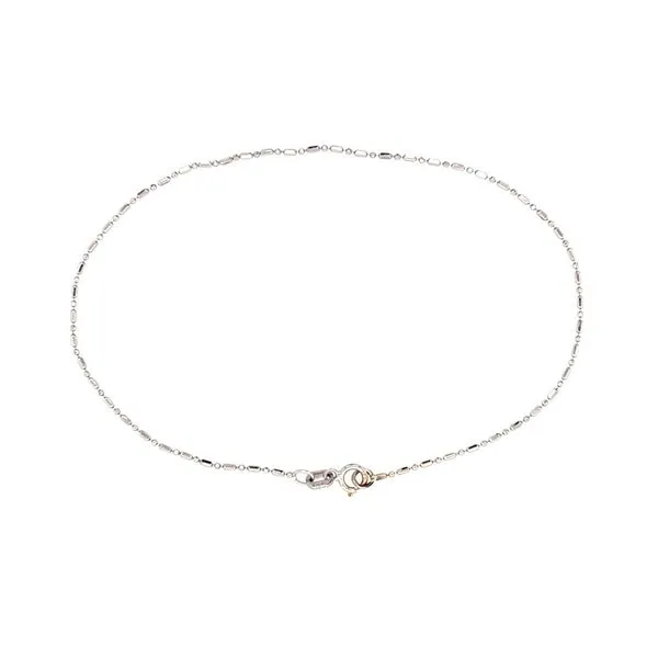 14K White Gold Diamond Cut Bead Bracelet - 8