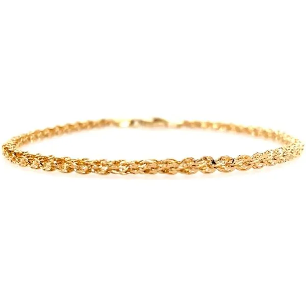 14K Yellow Gold 3 MM Diamond Cut Mesh Bracelet - 7.5
