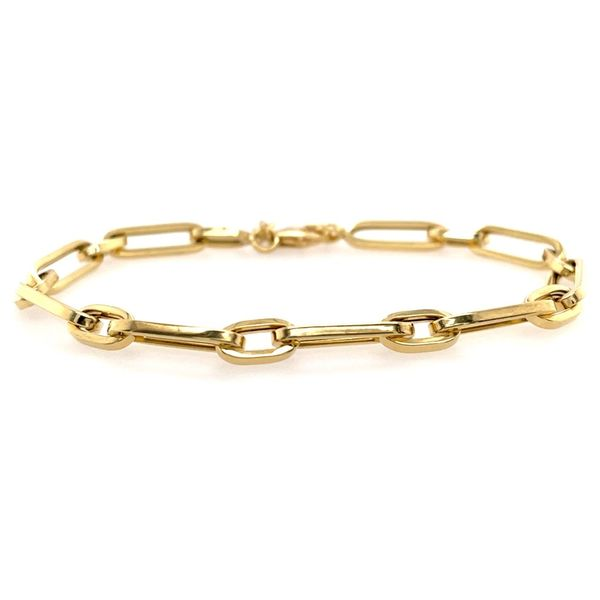 14K Yellow Gold Paperclip Bracelet 7.75