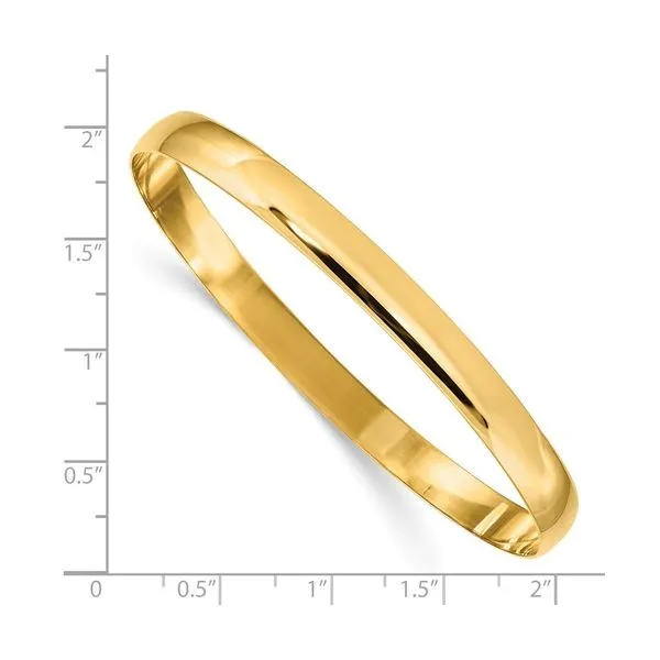14KY Gold 6 mm Half-Round Slip-on Bangle Bracelet Image 3 Franzetti Jewelers Austin, TX