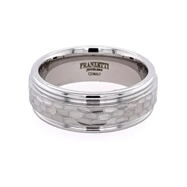 8 MM Cobalt Band with Grooved Edge & Satin Finish Image 3 Franzetti Jewelers Austin, TX