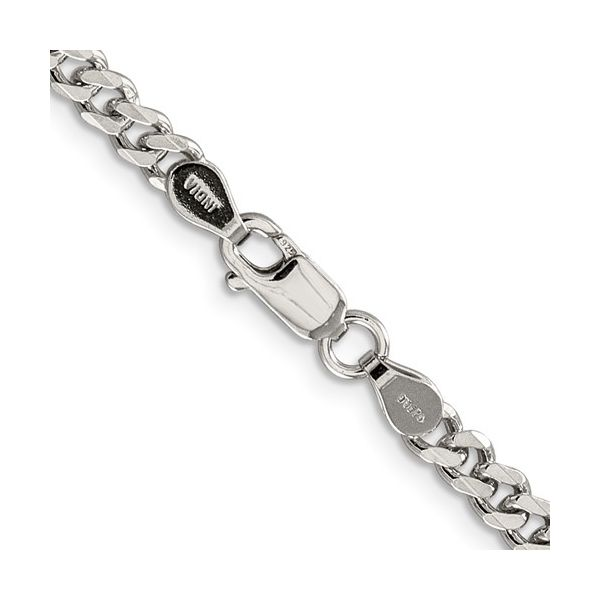 Sterling Silver Rhodium Plated 4.5 mm Curb Chain Image 2 Franzetti Jewelers Austin, TX