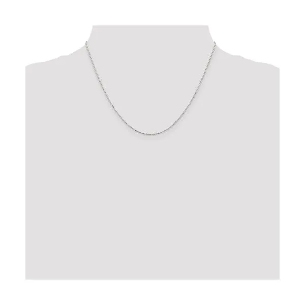 Sterling Silver 1.05 mm Square Fancy Beaded Chain 18