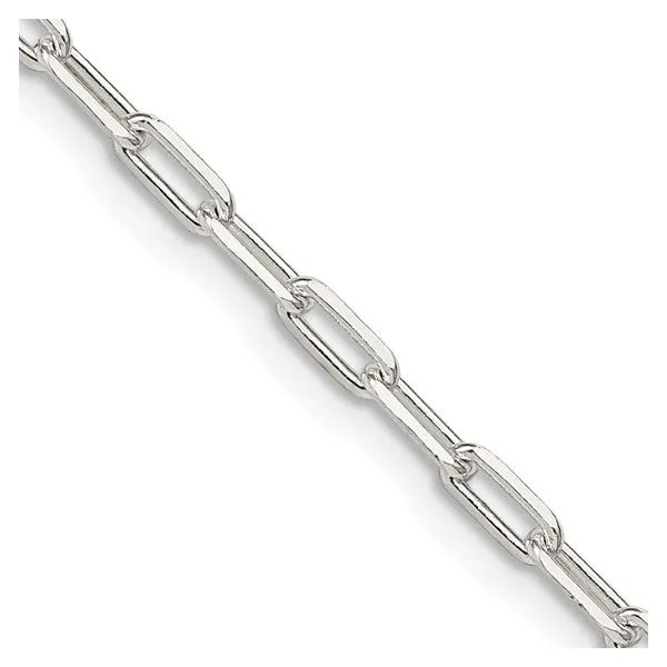 Sterling Silver 2.75 mm Elongated Open Link Chain 18