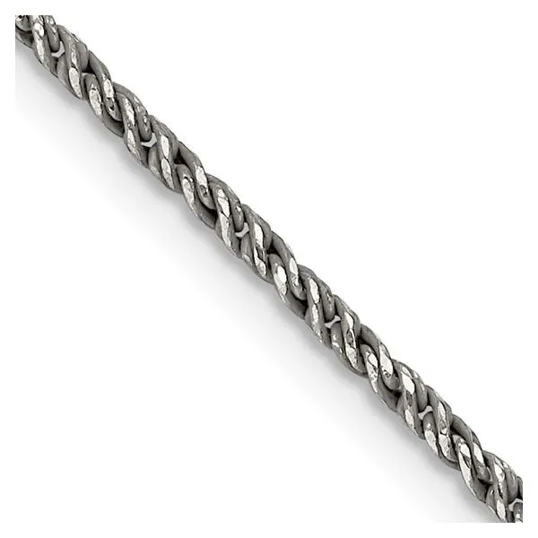 SS Ruthenium-plated 1.7 mm Twisted Tight Wheat Chain 18